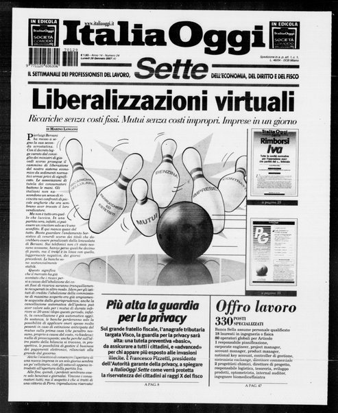 Italia oggi : quotidiano di economia finanza e politica